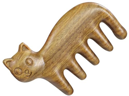Holibanna Cat Massage Comb Scalp Care Tool Wooden Head Massager for Cats Pet Grooming and Relaxation at Home