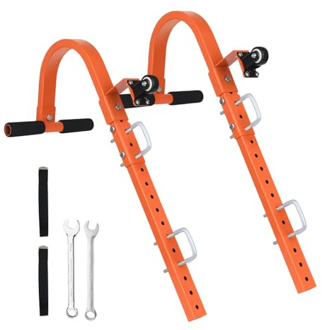Roof Ladder Stabiliser - Roof Ladder Hook Stabiliser Gutter Cleaning Equipment | High Performance Ladder Roof Hook with Wheels and Non-Slip Handle, Roof Ladder Support for the Painting Gutter