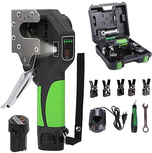 Professional Brake Flaring Tool Copper Pipe Expander Automatic Flaring Kit 45° Eccentric Tube Flaring 1/4”-3/4” HVAC Single Flare with 5 Flare Clamps & Deburring Electric Tubing Powere