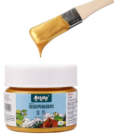Nurila 100ml Acrylfarben Set, Gold Acrylfarben, Acrylic Paint, Wasserdicht Goldene acrylfarbe für Leinwand, Stoff, Holz, Papier, Basteln, Wandmalerei, Kunststoff, Geeignet für Anfänger und Maler