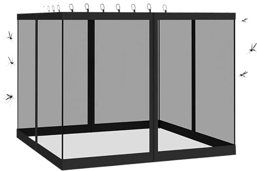 Net for Gazebo Adjustable Net | Mugusto Side Wall Net | Fastening, Fly Mesh Breathable Mesh for Garden, Patio, Balcony and Outdoor Parties
