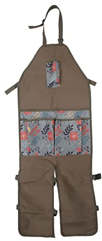 kaisudiAP para jardín, para alfareros y Artistas de Tatuajes, Delantal de Trabajo portátil Resistente a Prueba de Ropa múltiple a Prueba de Tierra, Delantal de protección de piernas (Diseño Floral)