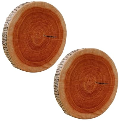 Dopsyesn Almohadón Tronco,Almohada Simulada de Leño - Decoración Natural 2 Piezas para Camping Suelo Tienda Salón Casa Dormitorio