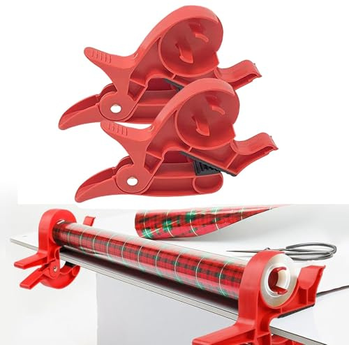 Wrapping Paper Cutter and Tape Dispenser, Rapid Wrapping Paper Table Clamps, Adhesive Cutter Packaging Machine, Secure Wrap Papers Roll Tape, Easier Gift Wrap Packing Christmas, Birthday, Holiday