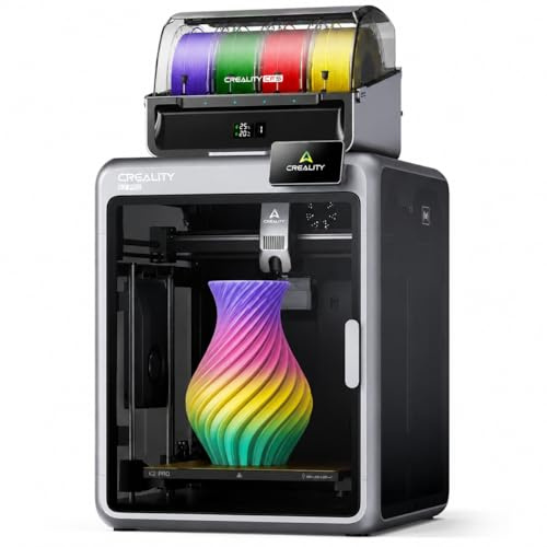 Creality K2 Pro Combo Impresora 3D Multicolor con Sistema CFS hasta 16 Colores, Velocidad 600 mm/s, Doble Cámaras AI, Cámara Calefactada Activa, Extrusor Directo, Volumen 300×300×300 mm