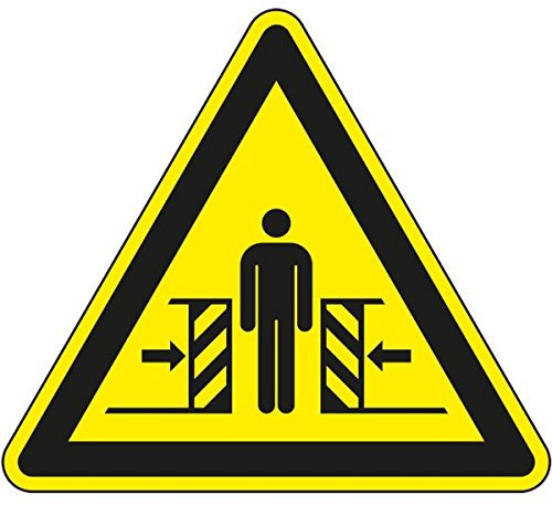 LEMAX® Warnschild Warnung vor Quetschgefahr, ASR/ISO, Folie, selbstklebend, SL 100mm