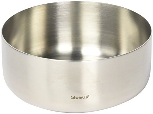 blomus -BASIC- Snackschale M aus mattiertem Edelstahl, Servierschale Dip-Schale, Deko-Schüssel für Dessert, Obst, Sauce für Beilage, spülmaschinengeeignet (H / B / T: 4 x 10 x 10 cm, Edelstahl, 63634)
