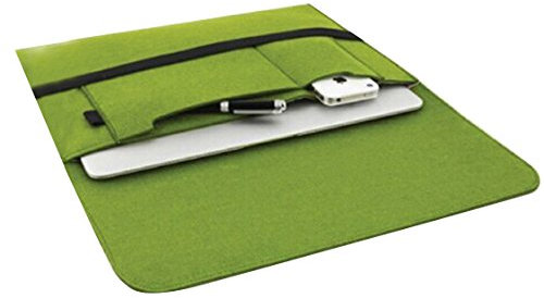LaoZan 11-17 pouces Sac à Main étui de Transport Housse pour Ordinateurs Portables Ultrabook Netbook Sac à Main pour MacBook 12 vert
