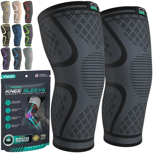 MODVEL Kniebandage Set für Damen und Herren, atmungsaktive Knee Support, Größe XL