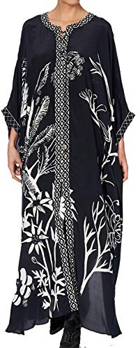 LikeJump Donna Bohémien Vestito da Spiaggia Maxi Kimono Abito Copricostume Kaftan Bikini Cover ups