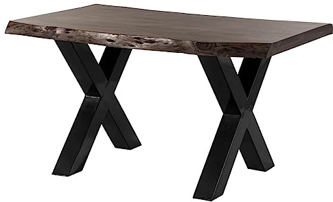 MASSIVMOEBEL24.DE Esstisch Akazie grau lackiert Freeform | 160x90x77 cm (BxTxH)70kgModernzerlegtvollmassivMASSIVMOEBEL24.DE