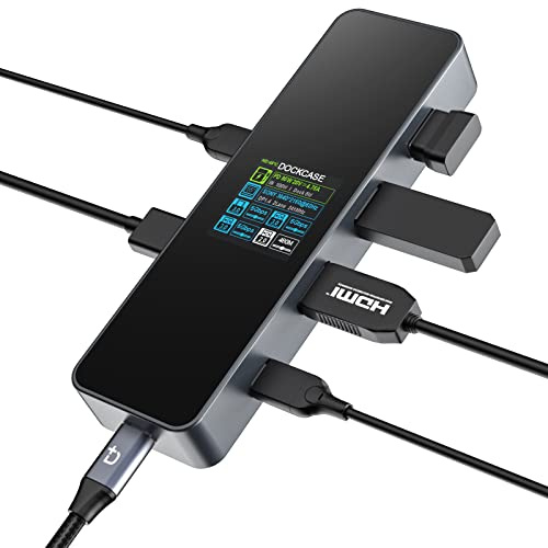 DOCKCASE Smart Docking Station Hub USB C 6 en 1, HDMI 4 K @ 60 Hz, PD 3.0 100w, 3 USB-A 3.2, 1 USB-C Port, USB C, adaptador multipuerto USB C para MacBook Pro/Air, M1 iPad Pro, Dell XPS