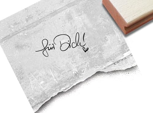 Stempel Für Dich! in Handschrift - Kleiner Textstempel Glückwünsche Geburtstag Hochzeit Muttertag Valentinstag Karten Geschenkanhänger Deko Scrapbook (klein (Mini) ca. 28 x 12 mm)