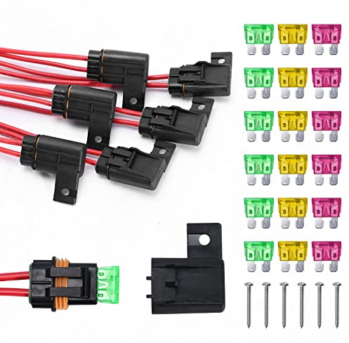 12 AWG Inline-Sicherungshalter, 6 Stück, wasserdicht, Kabelbaum, ATC/ATO, 20 A, 30 A, 40 A, Sicherungshalter, 12 V für Fahrzeug, Marine