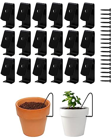 Toothbace Tontöpfe Aufhänger, 18 Stück Schwerlast Terracotta Blumentopf Clip, Topfklammern Metall Pflanzenaufhänger, für 5 Inch bis 8 Inch Standard Terra Cotta Ton Blumentopf