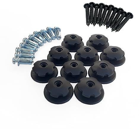 Planenknopf, Zurrhaken für Spanner, elastisch, mit Dübeln für dünne Wände (10 Stück)
