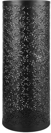 ASelected Metal Drum Umbrella Stand Hollow Creative Umbrella Stand Free Standing Umbrella Holder Bin for Office Restaurant Family 42X15X15Cm Umbrella Stands - Black