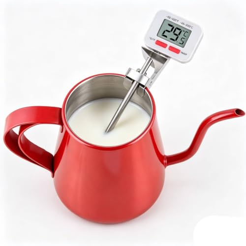Digitale Küchenthermometer, Digitales Thermometer Für Lebensmittel Mit Langen Sonden, Wasserthermometer -45° Bis 200°c Zuckerthermometer, LCD Digital Fleischthermometer mit Langer Sonde