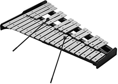 Btuty Glockenspiel Xylophon mit Holzrahmen, faltbar, aus Aluminium, mit Tragetasche (32)
