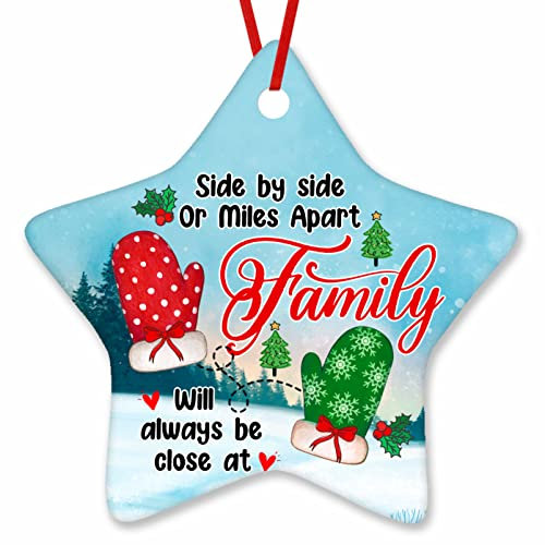 Weihnachtsanhänger Christbaumschmuck Anhänger Keramik Weihnachtsbaumschmuck Weihnachtsdeko Anhänger Seite An Seite Oder Meilenweit Voneinander Entfernt. Die Familie Wird Immer Nah Am Herzen Sein.