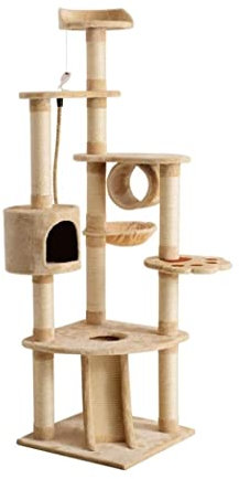 PIPONS Katzenbaum Kratzbaum Kratzbaum for Katzen, Mehrstöckiger Kratzbaum, Katzenturm Mit Baumelnden Mäusen, Spielzeug, Leitern, Kratzbäumen katzenkratzbaum