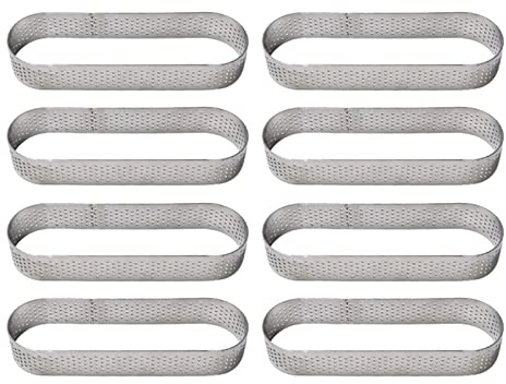 ZPLuz Cake Tin， Non-Stick Cake Mould, Baking Tools Baking Mold,Cake Mould,baking Cake Ring Oval Tartlet Molds Stainless Steel French Dessert Mousse Fruit Pie Tart Ring Quiche Cake Mold 8Pcs pan