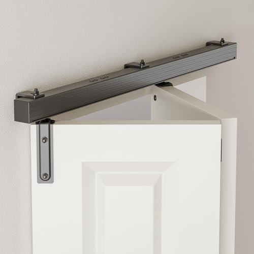 BONIKLUBA 40 Box Rail Bi-Folding Sliding Barn Door Hardware Kit for 2 Door,Wall Mount,Smoothly and Quiet,Easy to Install,No Door[Fit Double 19-1/2 Wide Door]