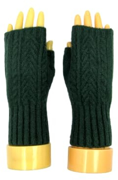 ER Direct Cashmere Blend Knitted Warm & Super Soft Finger less Glove for both men and women (Dark Green)