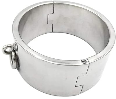MSTMAZZ Hohe Qualität 6cm Hoch Edelstahl Halsband Abschließbar Slave Kragen Halsreif Fetisch Sm Bondage Schwer Metal Halskette Choker Erwachsene Fesseln Sexspiele für Paare
