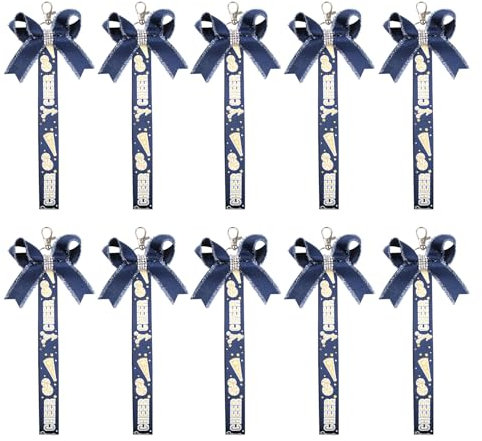 BHFYOB Set mit 10 bunten Cheerleading-Schlüsselanhängern, Polyester, Schleifenband, Zubehör für sportliche Mädchen und Jugendliche