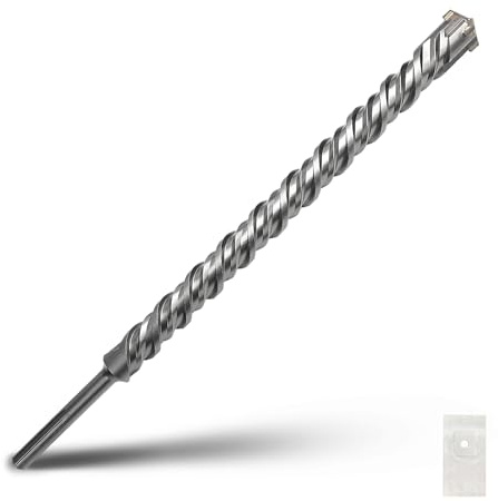 SDS Max Bohrhammerbohrer, 28 x 800 mm, Steinbohrer, 2,5–0,3 x 78,9 cm | Hartmetallspitze Betonbohrer für Mauerwerk, Ziegel, Stein, Beton