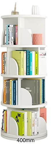 360 Grad drehbares Kinder-Bücherregal und Spielzeug-Nizer, weiß, 40 x 129 cm