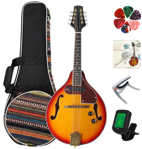Mandolin Instrument 8 String Electric Mandolin Guitar Rosewood Fingerboard Mandolin Beginners Musical Instrument With Bag Picks Tuner