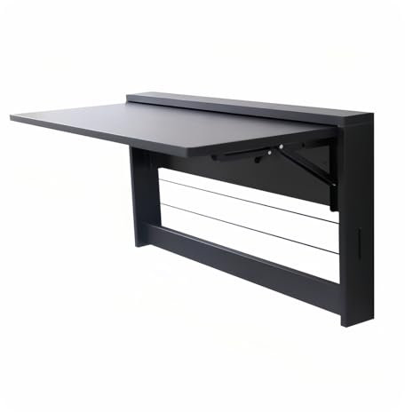 Tavolo pieghevole da parete - Tavolo pieghevole - Tavolino da letto - Banco da lavoro pieghevole - Scaffale a Muro Richiudibile Salvaspazio Versatile - Salvaspazio(Black,63 * 41.5cm/24.8 * 16.3inch)