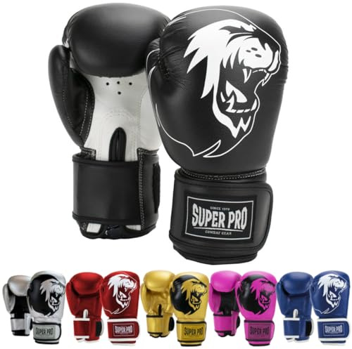 Super Pro Kinder Boxhandschuhe Talent - Boxhandschuhe für Kids Jungen Mädchen für Boxen Kickboxen MMA Kindertraining (Blau, 6 Unzen)