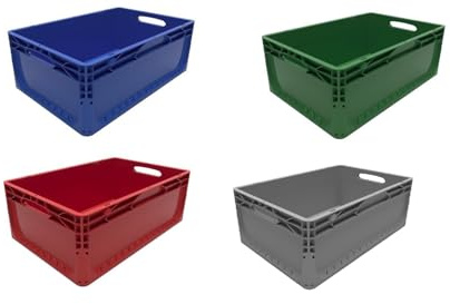 Solent Plastics Euro Stacking Container 46 Litre - 600 x 400 x 220mm - Available in 4 x Colours (Grey)