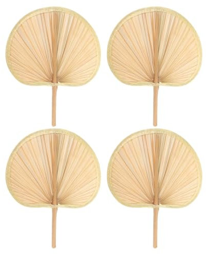 GALPADA 4piezas Fanático Del Verano Abanico De Mano Estilo Antiguo Abanico Tropical Rafia Para Bodas y Decoración Del Hogar