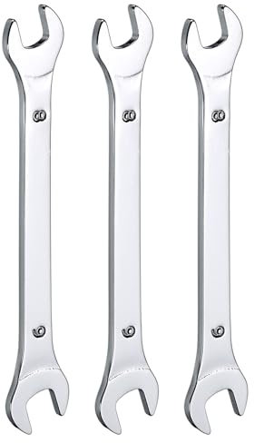 QUARKZMAN 3Pcs Clé à Fourche Double Extrémité Ouverte Clés Fines 8x9mm Métrique Clé Plate Ultra Fine et Petite, Polie Miroir, pour Réparation Automobile et Assemblage de Meubles