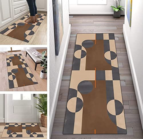 Brown Polyester Hallway Runner Rug50x400 cm Perfect for Kitchen Bedroom Dining Room and CorridorCustomizable Length Durable Stylish Floor Covering