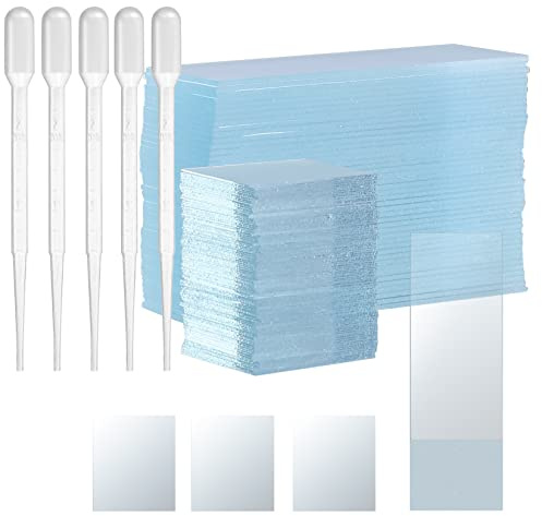 50 Stück Vorgereinigte Mikroskop Objektträger & 100 StückMikroskop-Abdeckgläser, Microscope Slides, Mikroskop-Deckgläser für Labor Wissenschaft Biologie Pflanzen Forschung mit 5 Tropfer