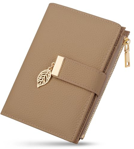 JUYANO Porte Monnaie Femme, Petit Portefeuille Femme avec RFID Protege | Passeport Porte Feuilles pour Femme avec 16 Fentes pour Cartes et Pochette à Fermeture Éclair