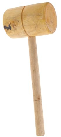 AUTSUPPL Wooden Mallet with High Hardness and Lightweight Khaki Handle Large Wooden Mallet for Carpenters Suitable for Carving and Camping