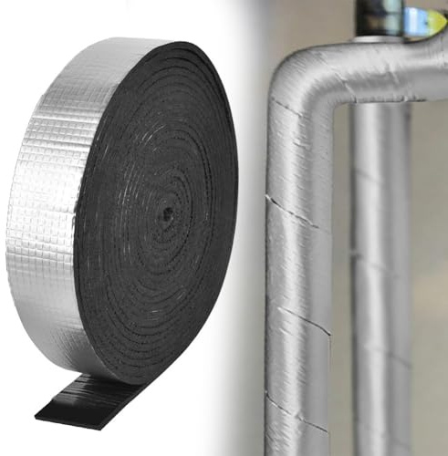 FUBESK Cinta aislante de espuma de 10 m para exteriores, autoadhesiva, de aluminio, para tuberías de agua, aire acondicionado