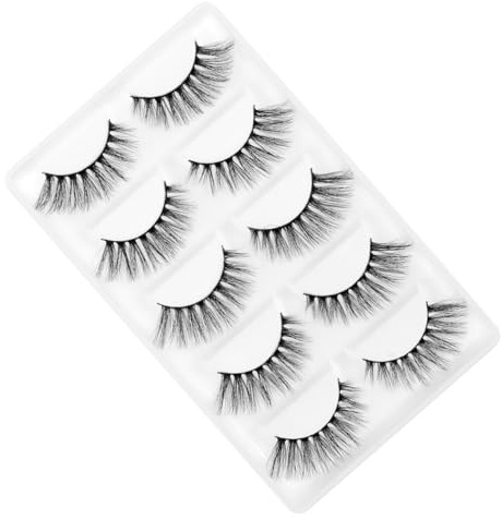 ELAYARD 5 Pares de Pestañas Postizas 3d Negras Largas y Finas para Mujeres y Niñas