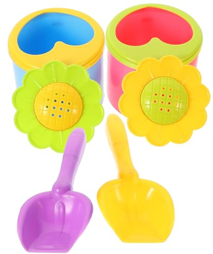 NOLITOY Giocattoli da Spiaggia per Set 4 Pezzi Secchiello e Pala da Sabbia in Plastica Sicura, Giochi Estivi per Sabbiera e Attività All’aperto per Piccoli Colore Casuale Colore Casuale