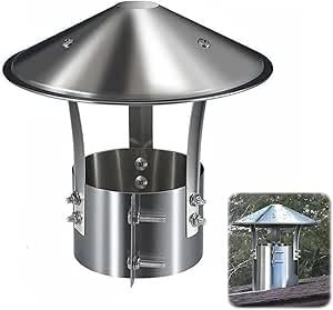 Comignolo Terminale Circolare, Antivento E Antipioggia In Acciaio Inox Copertura Fumaiolo Resistente Al Calore Per Camino Tubo Scarico Fumi Stufa A Pellet Legna(180mm)