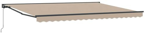 KGFHERENB Toldo retráctil de 450 x 300 cm, color beige, con manivela, media cassette, marco de aluminio para terraza, jardín y balcón, protección de pared, protección solar