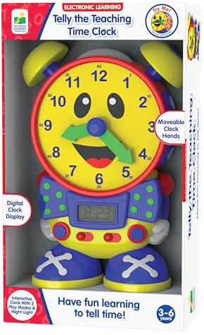 The Learning Journey Telly The Teaching Time Clock, Electronic Analog & Digital Time Telling Aid with Two Quiz Modes & Night Light,Multi
