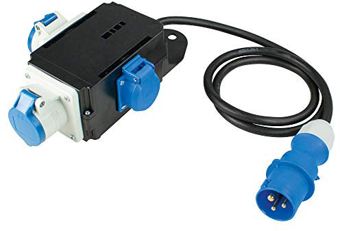 as - Schwabe MIXO-Stromverteiler Camping - Mobiler Stromverteiler mit Spannungsanzeige - CEE Stecker (230V/16A/3-polig), 1x Schutzkontaktsteckdose, 2x CEE Steckdosen - bis 16A/3,5kW - IP44, 60496