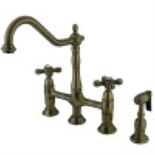 Kingston Brass KS1273AXBS Heritage 8-Inch Kitchen Bridge Faucet Sprayer, Antique Brass, 8-3/4-Inch